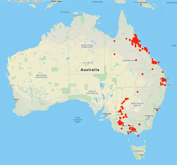 collecting locality map for 'Dallachy, J.'