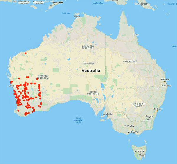 collecting locality map for 'Dell, B.'