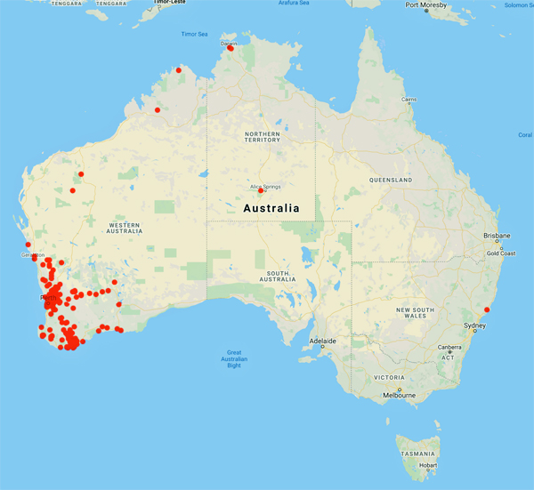 collecting locality map for 'Erickson, R.'