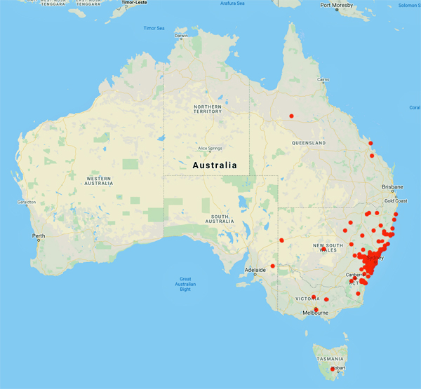 collecting locality map for 'Evans, O.D.' 