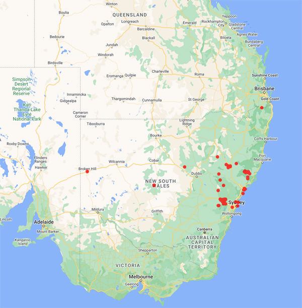 collecting locality map for 'Gregson, J.'