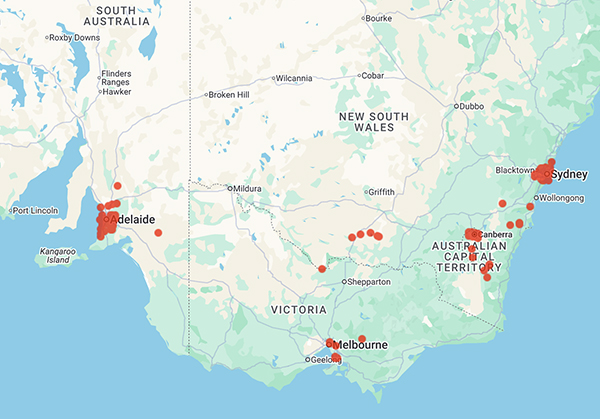 collecting locality map for 'Mulvaney, M.'