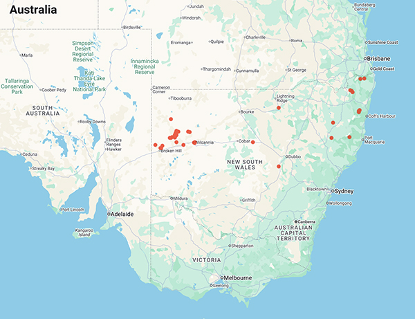 collecting locality map for 'Pabery, I.H'