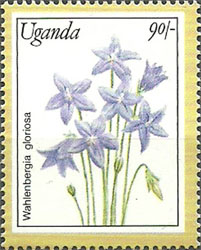 Wahlenbergia gloriosa stamp from Uganda