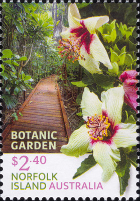 Hibiscus insularis on Norfolk Island Botanic Gardens postage stamp